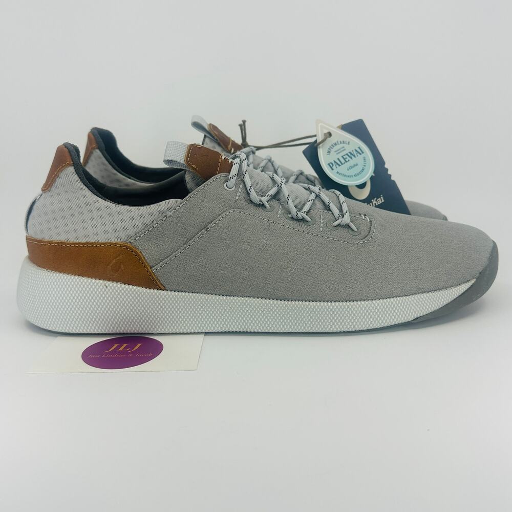 OluKai Men's Nanea Li Water Resistant Casual Sneakers Pale Gray/Vapor Size 12